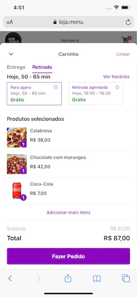 Carrinho de compras